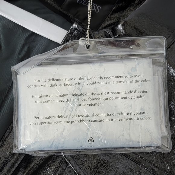 Guess Pax Faux- Black Leather Jacket  W3RL24KBJL0  Womens Size Large New - Picture 12 of 14